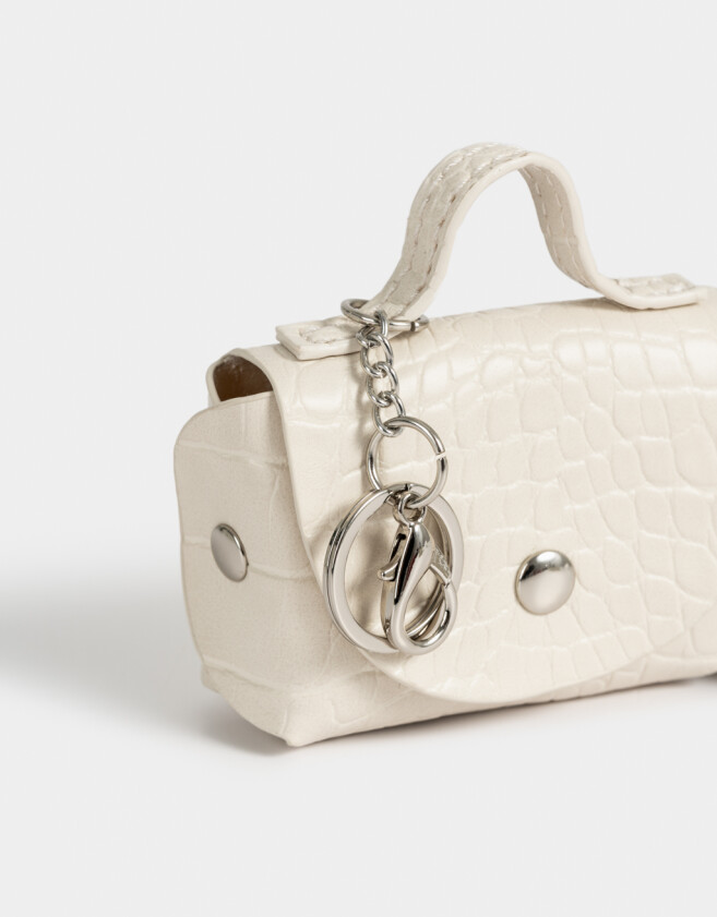 Monederos Monedero Cuerina Croco - Blanco Crudo