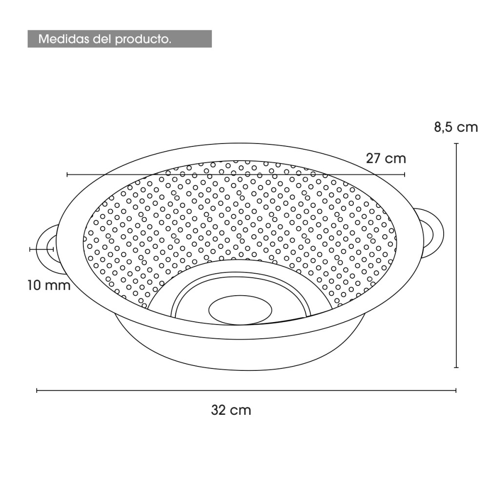 Colador Colapastas Acero Inoxidable 27cm Cocina Pasta Colador Colapastas Acero Inoxidable 27cm Cocina Pasta