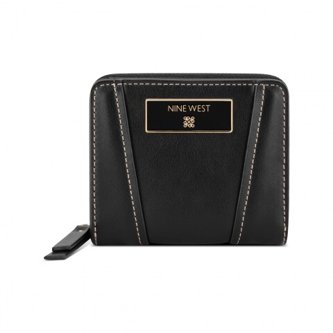 Small Leather Goods Fleura Zip Around Black
