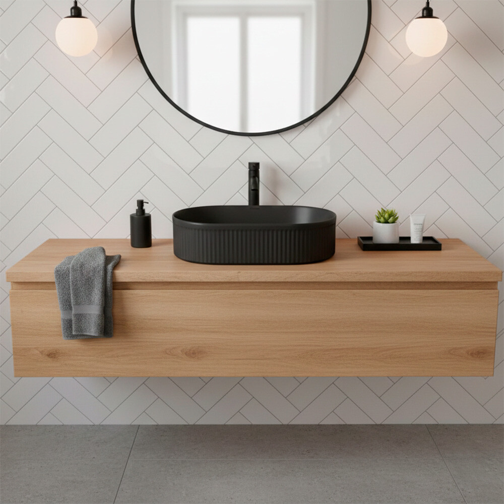 BACHA BAUEN DE APOYO NEGRO MATE OVAL Bacha Bauen De Apoyo Negro Mate Oval