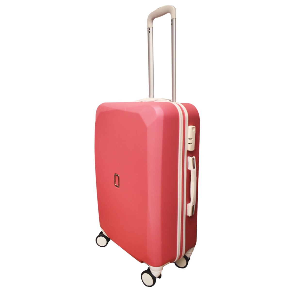 Valija Mediana Rígida 4 Ruedas 360º Manija Extensible - Fucsia/blanco 
