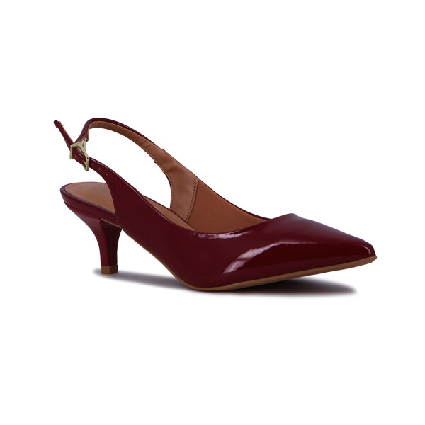 Zapato Formal Mujer Vizzano Charol Punta Fina Cereza