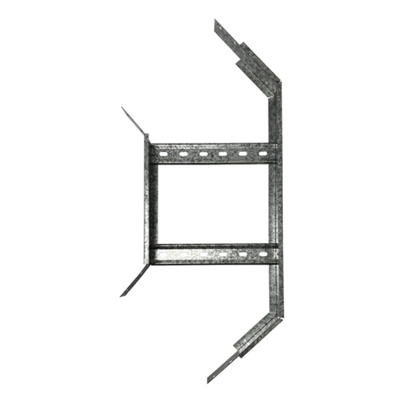 Curva horiz. 45°+45° p/escal. 150x65 Zincgrip Nº18 X25032