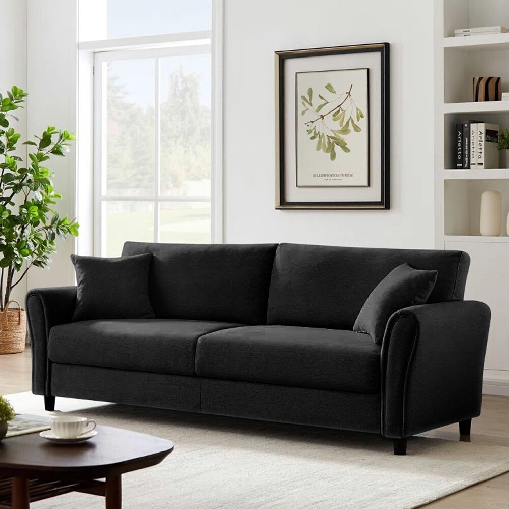 SOFÁ SILLÓN 3 CUERPOS NEGRO