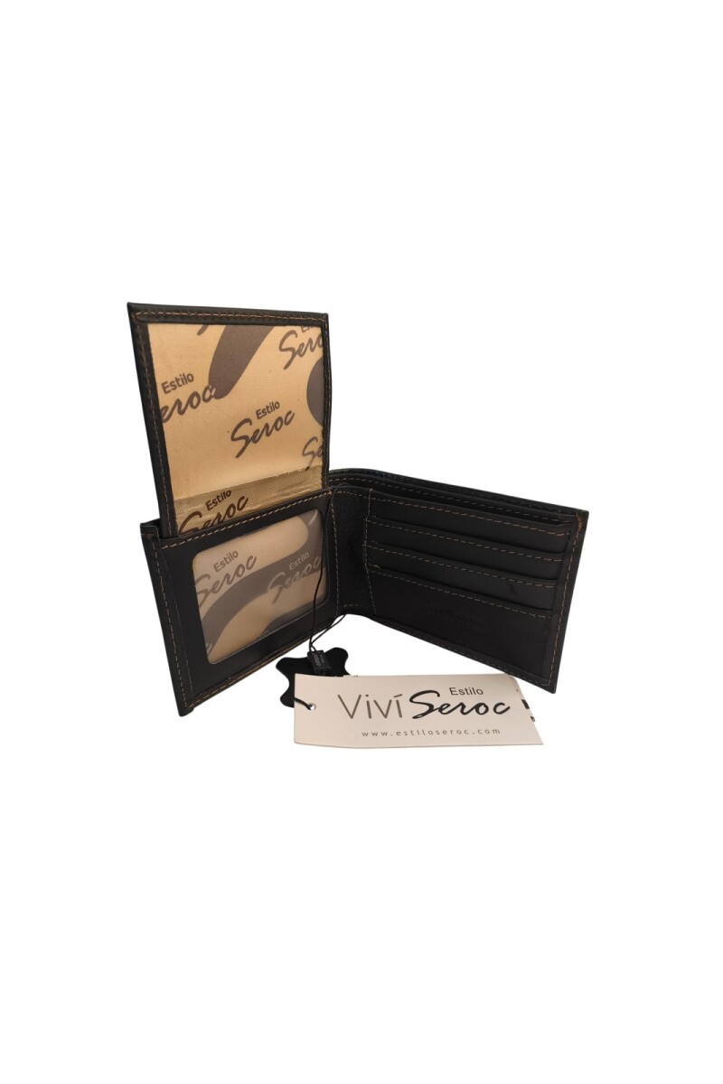 Billetera de cuero con visor Marrón