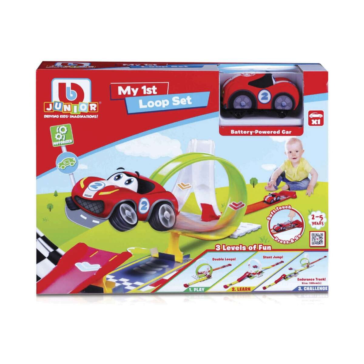 Bburago Jr Pista de Auto 3 en 1 - con Vehículo y Luz 