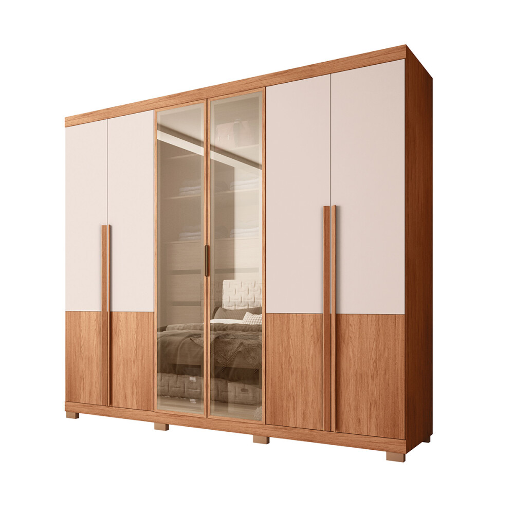 ROPERO 6 PUERTAS MODELO SINATRA 2.6 COLOR FREIJO/OFF WHITE Ropero 6 Puertas Modelo Sinatra 2.6 Color Freijo/off White