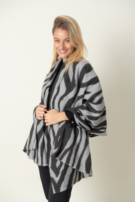 PASHMINA JASPE CEBRA Gris claro
