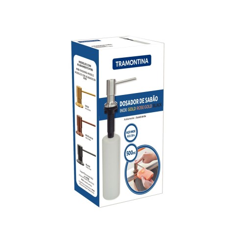 Dispensador de Jabón Líquido Tramontina en Acero Inoxidable - 500 ml Dispensador de Jabón Líquido Tramontina en Acero Inoxidable - 500 ml