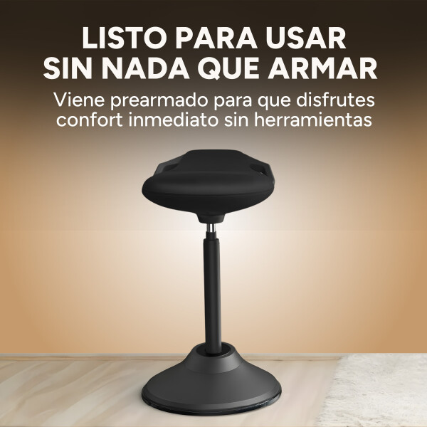 Taburete Banco Ergonómico Ajustable 360° HYBRICHAIR FLOW V2 Color Negro