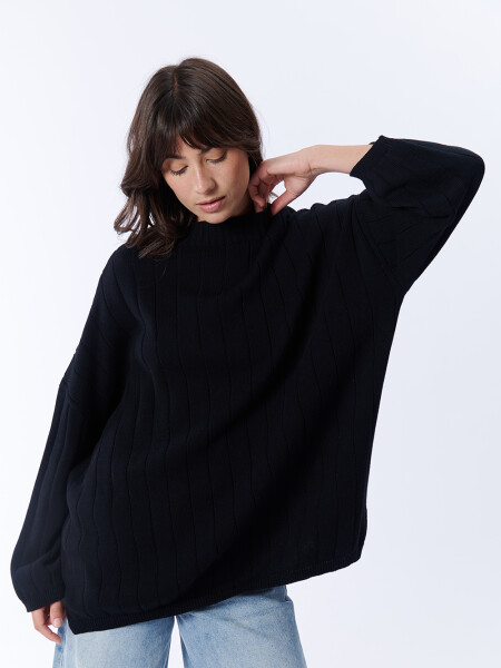 Buzo Punto Oversize Negro