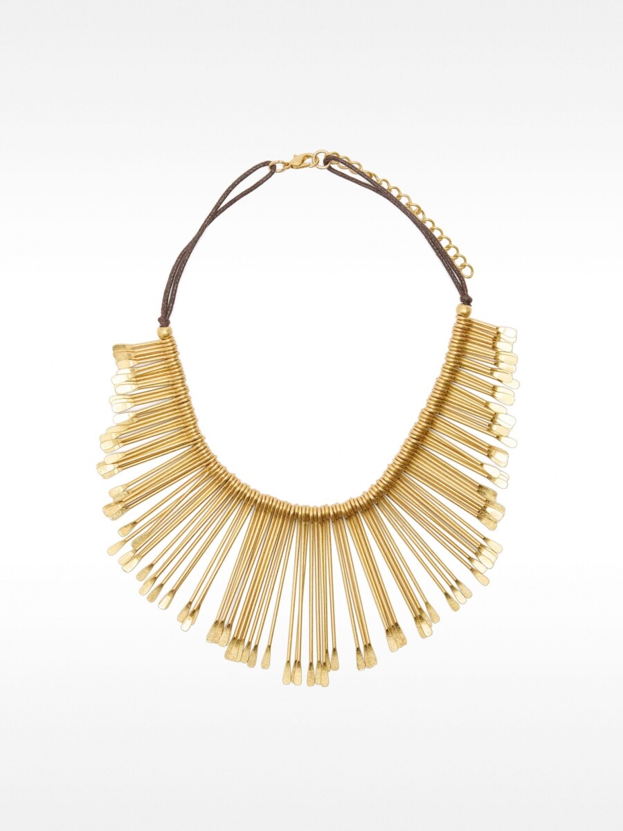 Collar Corto Maxi Con Barras dorado