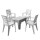 Juego Jardín Patio Rattan 4 Sillas + Mesa UV Turca Blanco