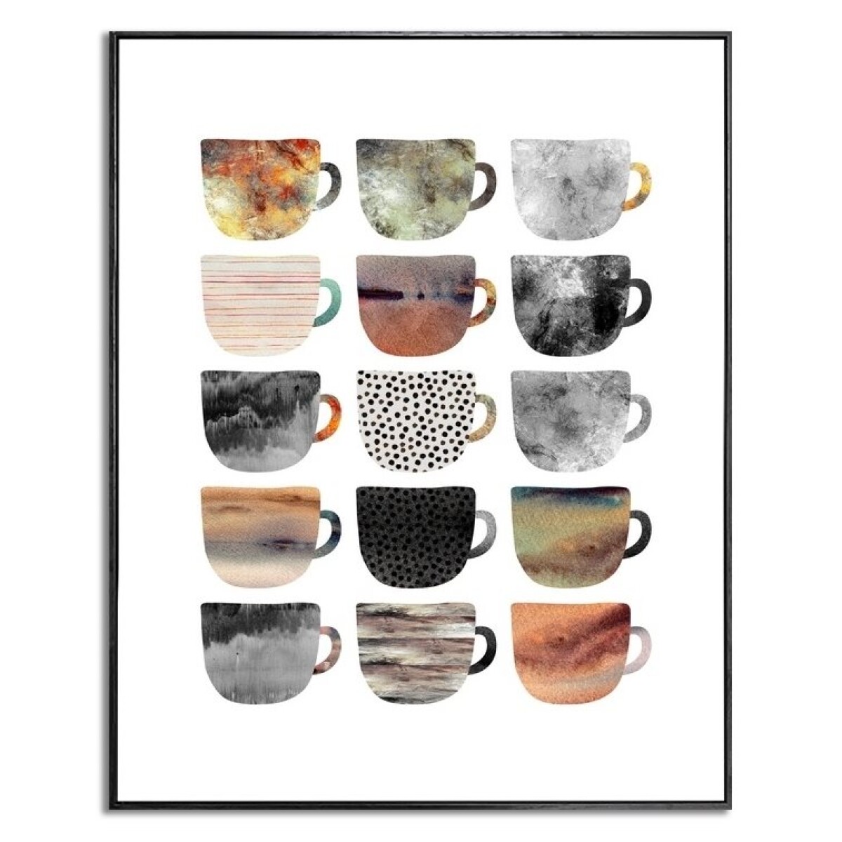 CUADRO CANVAS 40x50cm MARCO CAFÉ COLORES 