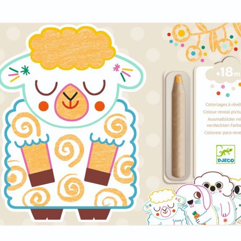 Láminas para colorear con lápiz mágico Oveja
