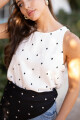 BLUSA C492/20 SIN MANGA ESPALDA CRUZADA Natural