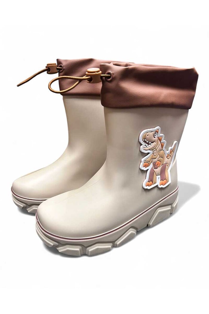 BOTA DE LLUVIA DE NIÑO CON CUELLO Beige