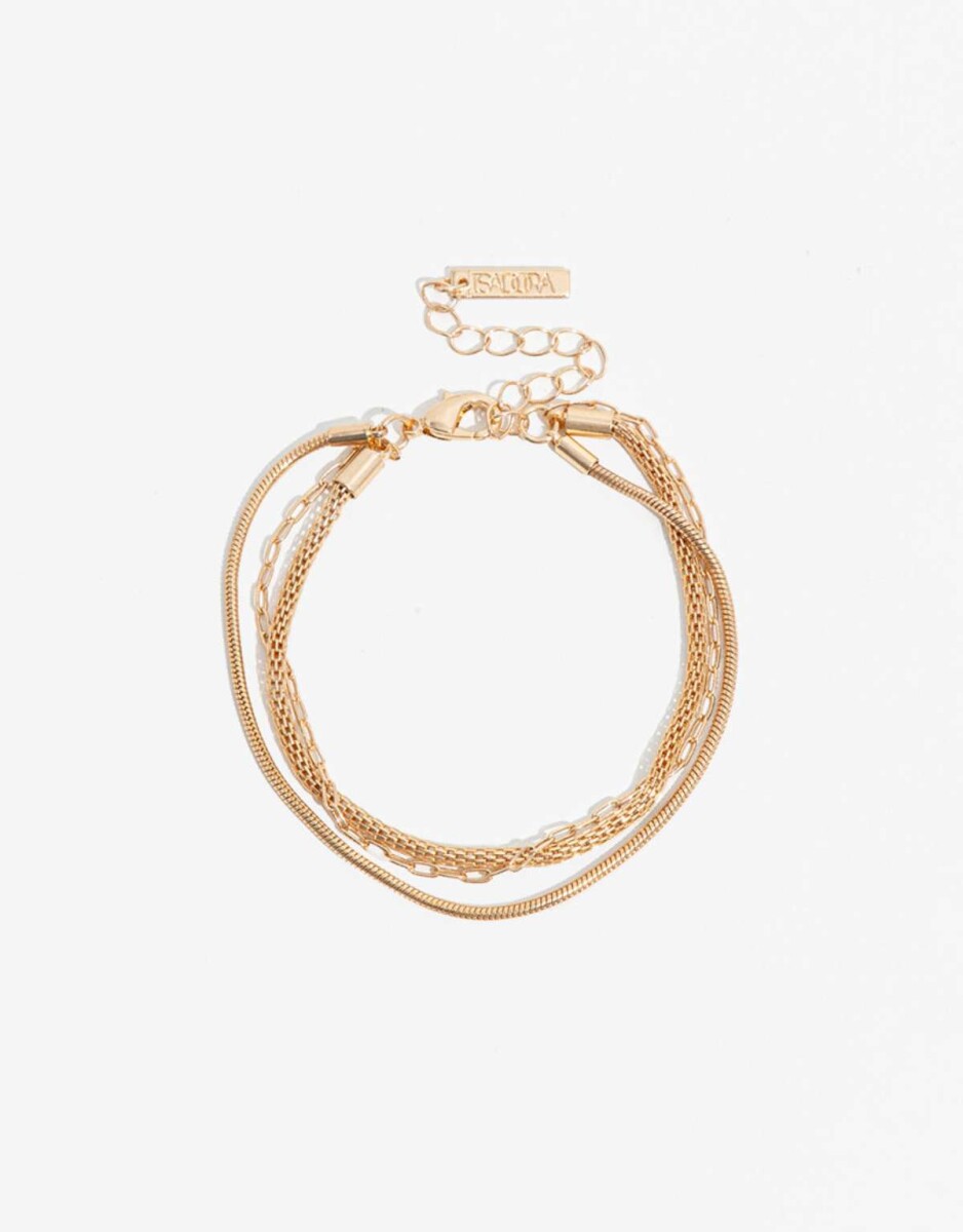 Pulsera Triple Cadena - Dorado 