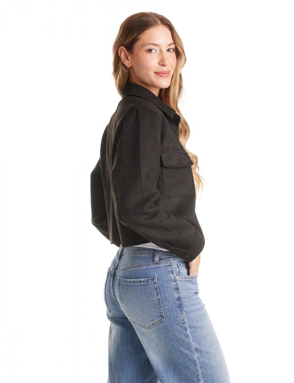 Chaqueta Suede NEGRO