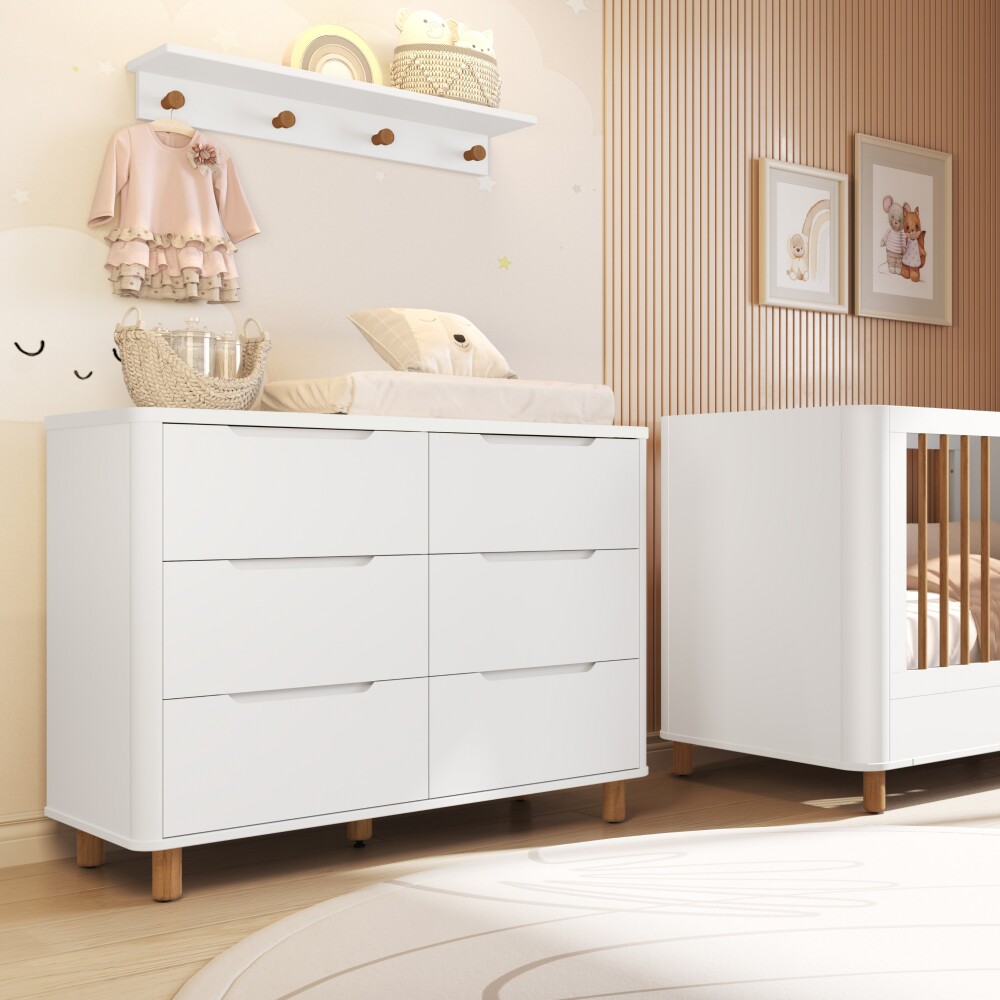 Cómoda 6 Cajones Infantil - Boom Blanco