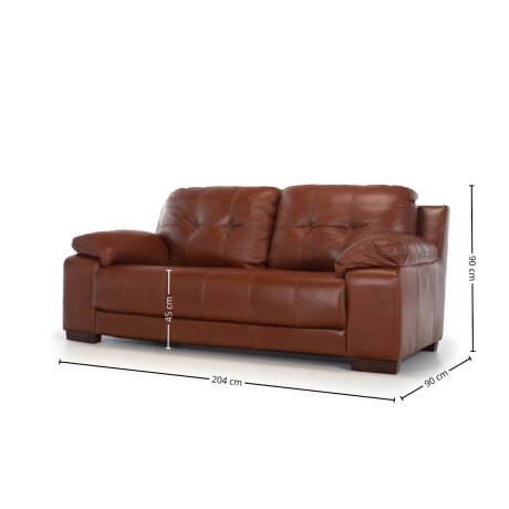Sofá Madri - Cuero Básico - 2,04 M. 457 Brandy - (Preventa)