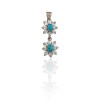 Dije Colgante flor-Plata 925-Piedra zirconia y turquesa-CP3681 Sinpiedra