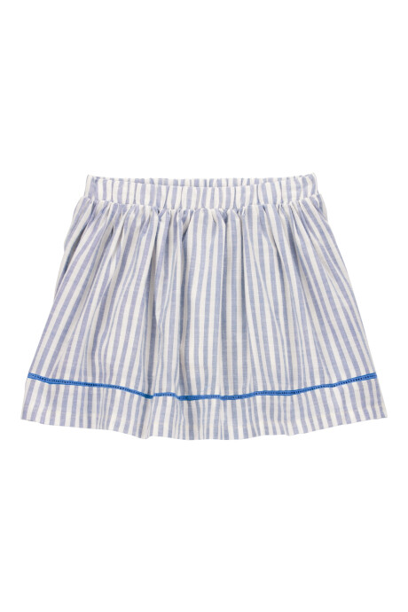 Pollera short de viscosa, diseño a rayas Sin color
