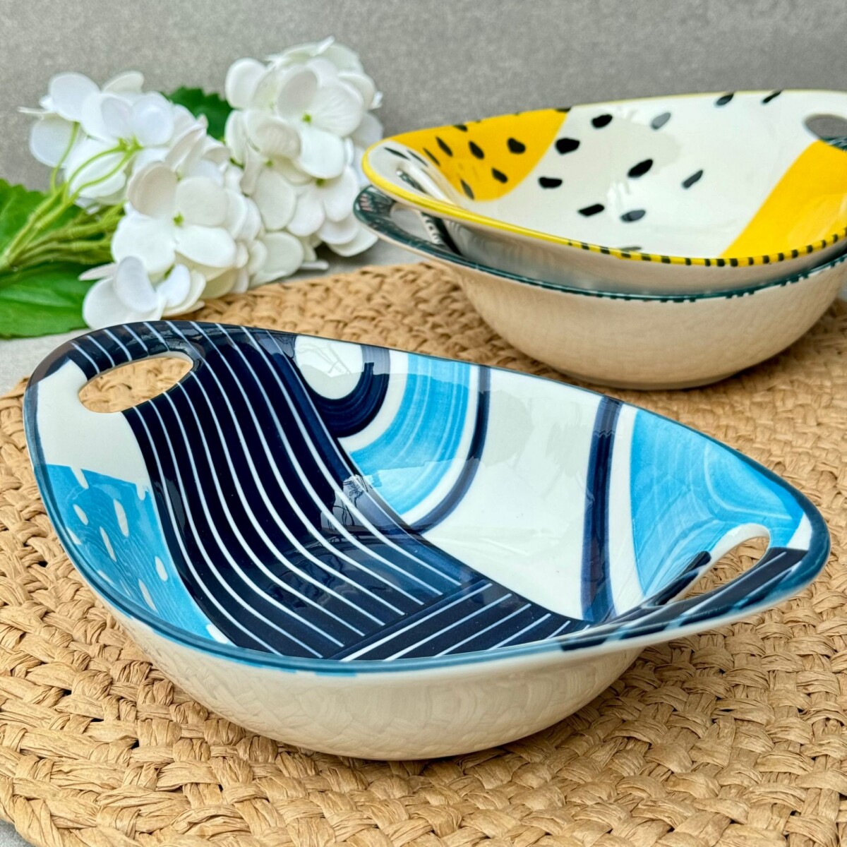 Juego De 3 Fuentes Oval Largo 22cm x Ancho 16cm x Alto 5cm 