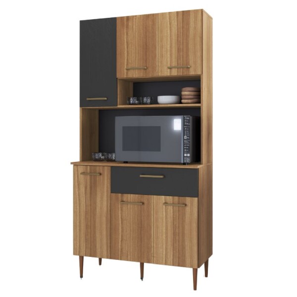 KIT COCINA 6 PUERTAS 1 CAJON NOGAL/GRAFITO KIT COCINA 6 PUERTAS 1 CAJON NOGAL/GRAFITO