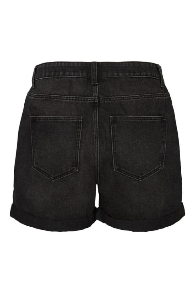 Short Jeans Efecto Roto Black Denim