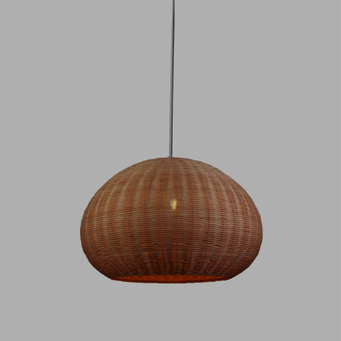 Lámpara colgante campana de bambú E27 Ø600x380mm IX9516