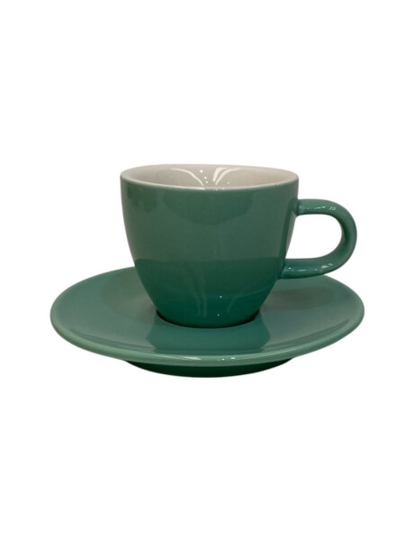 TAZA DE CAFE 75ML CON PLATO PORCELANA ESPECIAL VERDE AGUA SELECTA TAZA DE CAFE 75ML CON PLATO PORCELANA ESPECIAL VERDE AGUA SELECTA