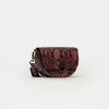 Mini Bag The Circle En Cuero Grabado Snake Metalizado Bordeaux