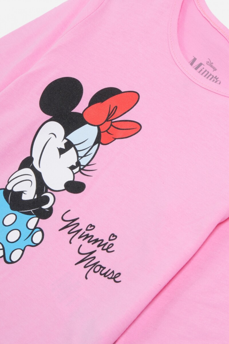 Remera m/l Minnie niña FUCSIA