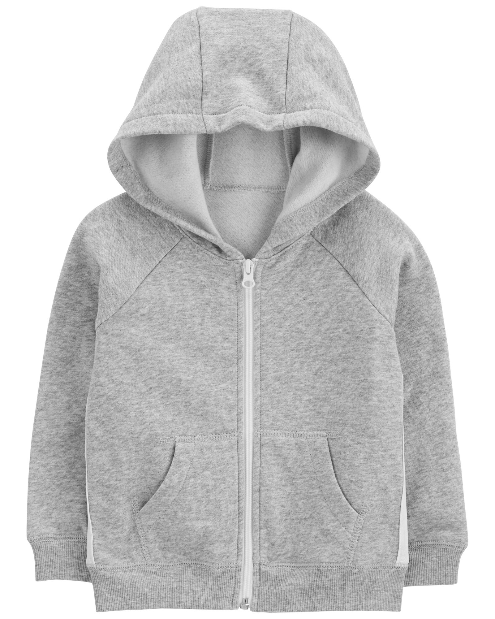 Campera de algodón con felpa, con franjas laterales, gris. Talles 2-5T Campera de algodón con felpa, con franjas laterales, gris. Talles 2-5T
