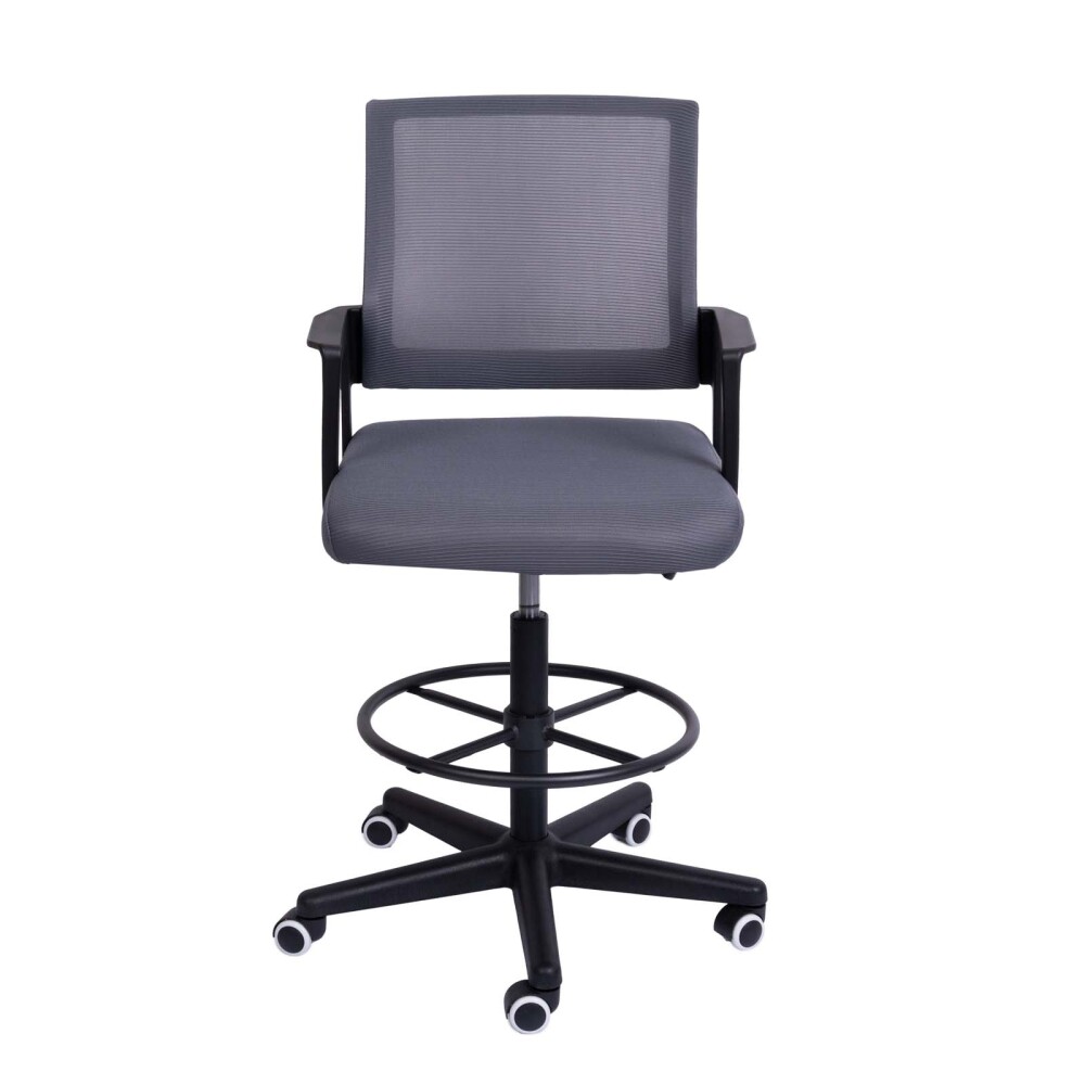 SILLA ALTA ESCRITORIO MALLA GRIS D-512