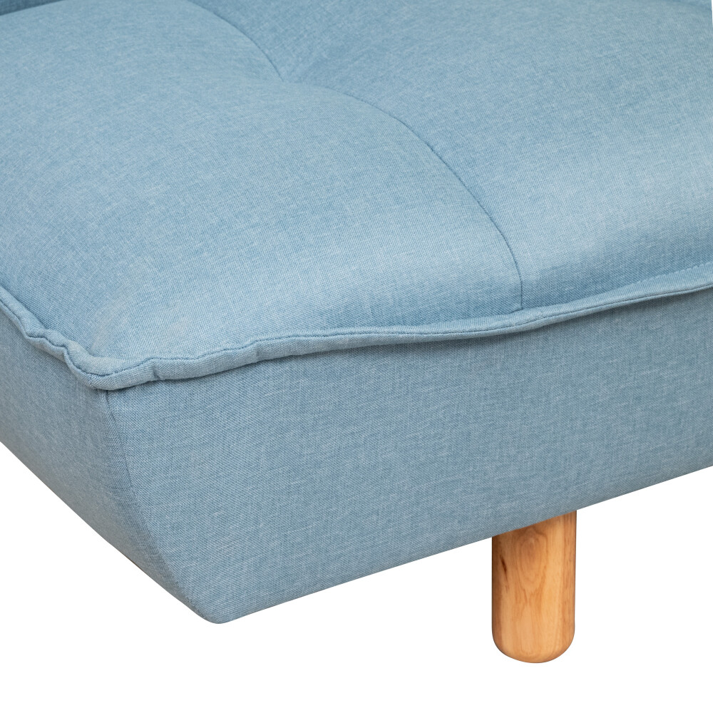 SOFÁ CAMA 2 CUERPOS MADERA-Y-TELA AZUL MADEIRA