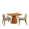 Juego Comedor Zara 4 Sillas Lino/nature Redondo 1.20 Juego Comedor Zara 4 Sillas Lino/nature Redondo 1.20