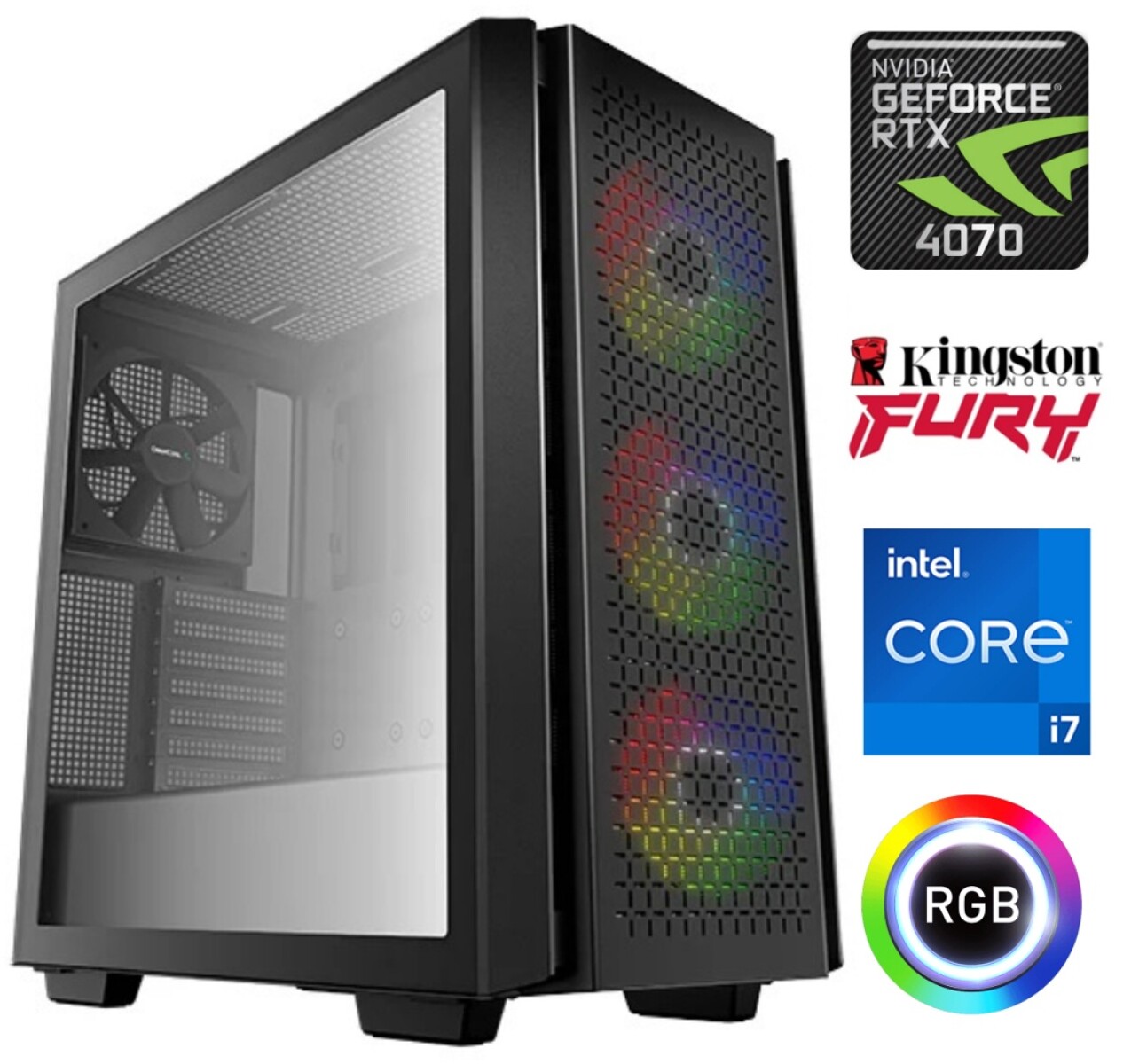 Equipo Gamer Core I7 14700KF, 16GB, 1TB Nvme, Rtx 4070 12GB 
