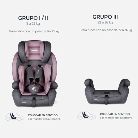 Butaca y Booster para auto Carestino Berlin de 9 a 36kg Verde