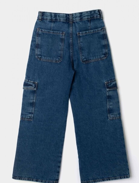 PANTALONES VAQUEROS DE PIERNA ANCHA AZUL
