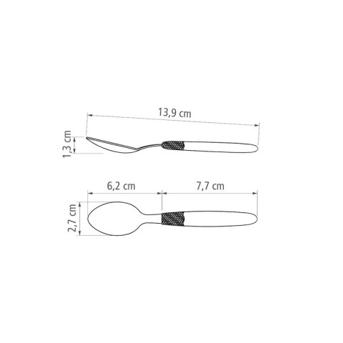 Cuchara de té 12 piezas, mango blanco "IPANEMA" -TRAMONTINA TN8344
