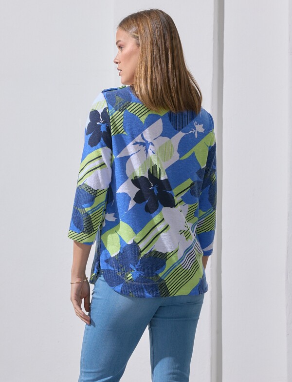 Blusa Printed MULTI/AZUL