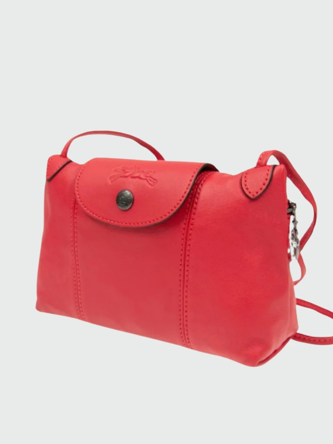 Longchamp -Cartera pequeña de cuero, Le pliage Cuir Naranja