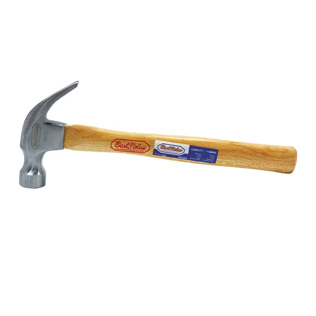 Martillo Uña Mango Madera 452g 