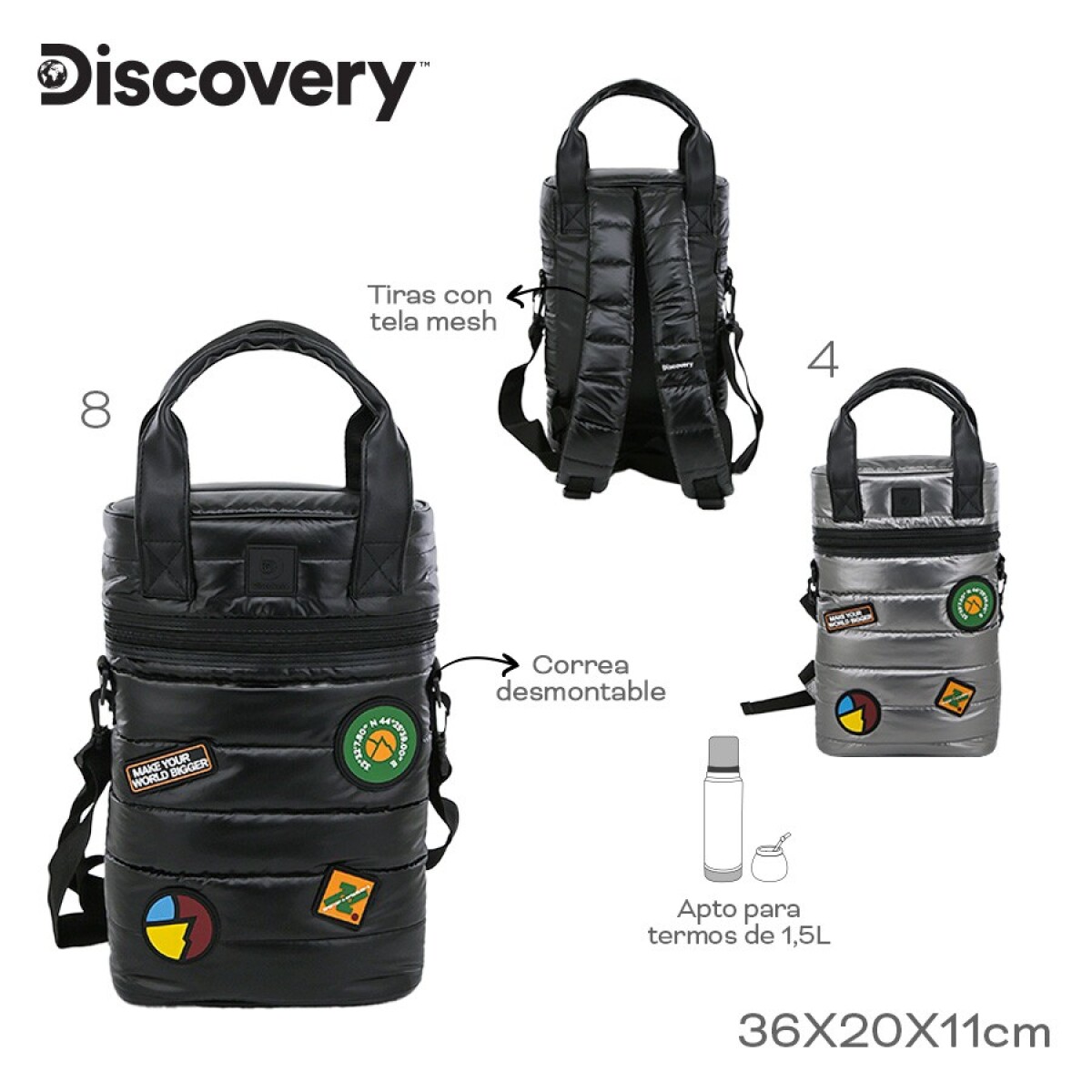 Mochila Matera Discovery 18463 para Termo 1.5L - PLATA 