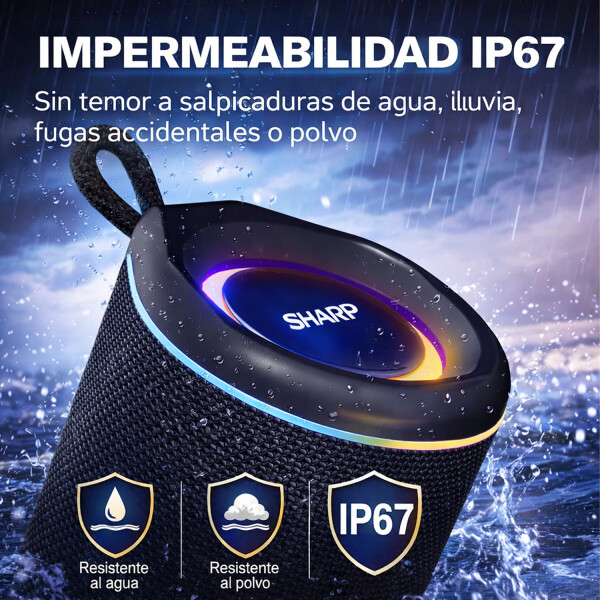 Parlante Portátil Sharp Bt190 Batería Bluetooth NEGRO