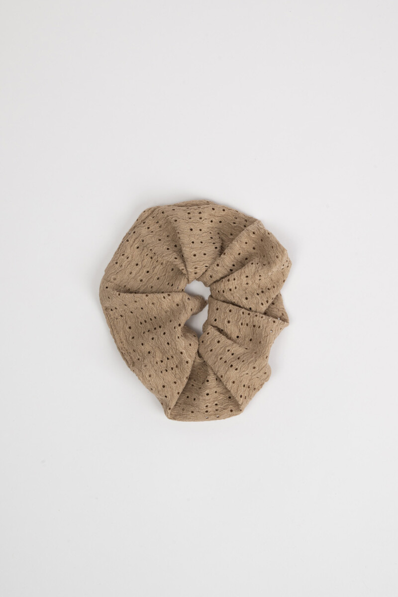 Scrunchie textura Beige
