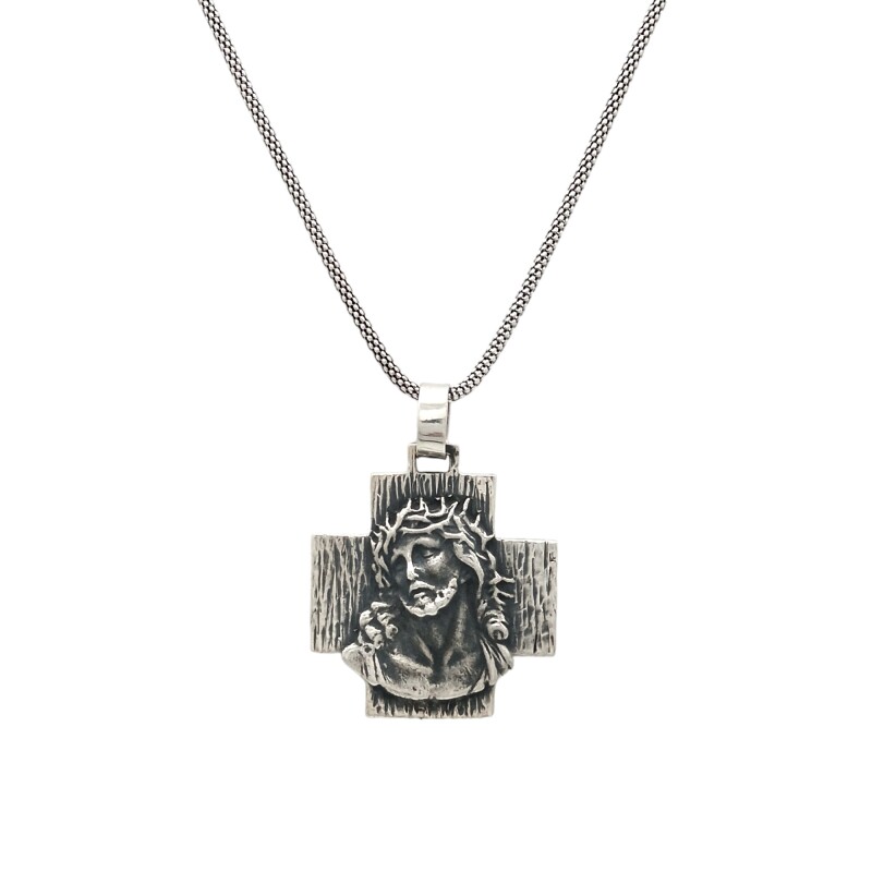 Dije Jesús Coronado-Plata 925 quemada-Sin Piedra- CP3069 sinpiedra