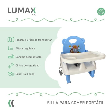 Silla de comer plegable portátil para bebés Celeste